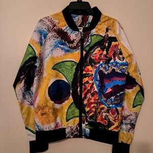 Lily Street Designs Women Abstract Art Print Bomber Jacket Multicolor Size L